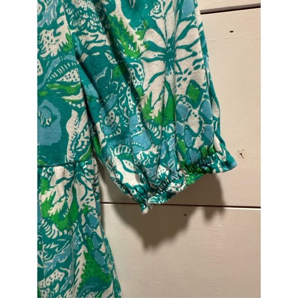 Lilly Pulitzer Girls Delaney Botanical Green Safari Sangria Short Sleeve Dress X - Picture 8 of 8